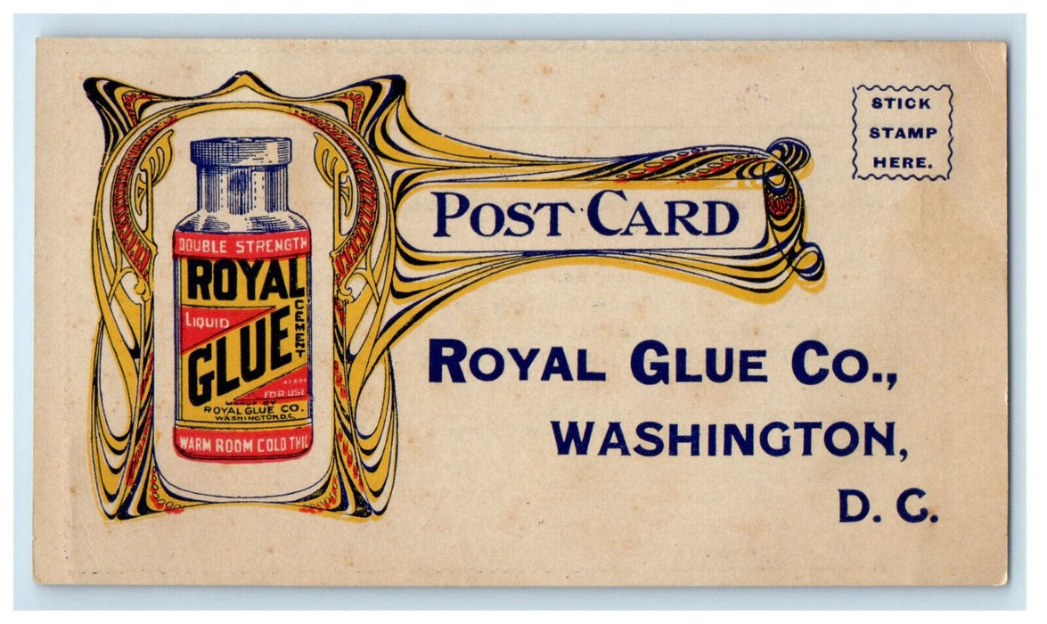 c1905 Royal Glue, Royal Glue Company, Washington DC Antique Unposted Postcard