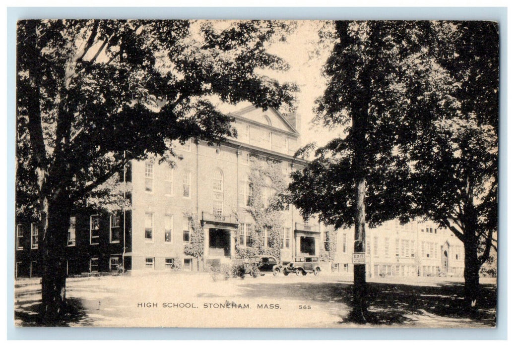 c1940s High School, Stoneham, Massachusetts MA Unposted Vintage Postcard