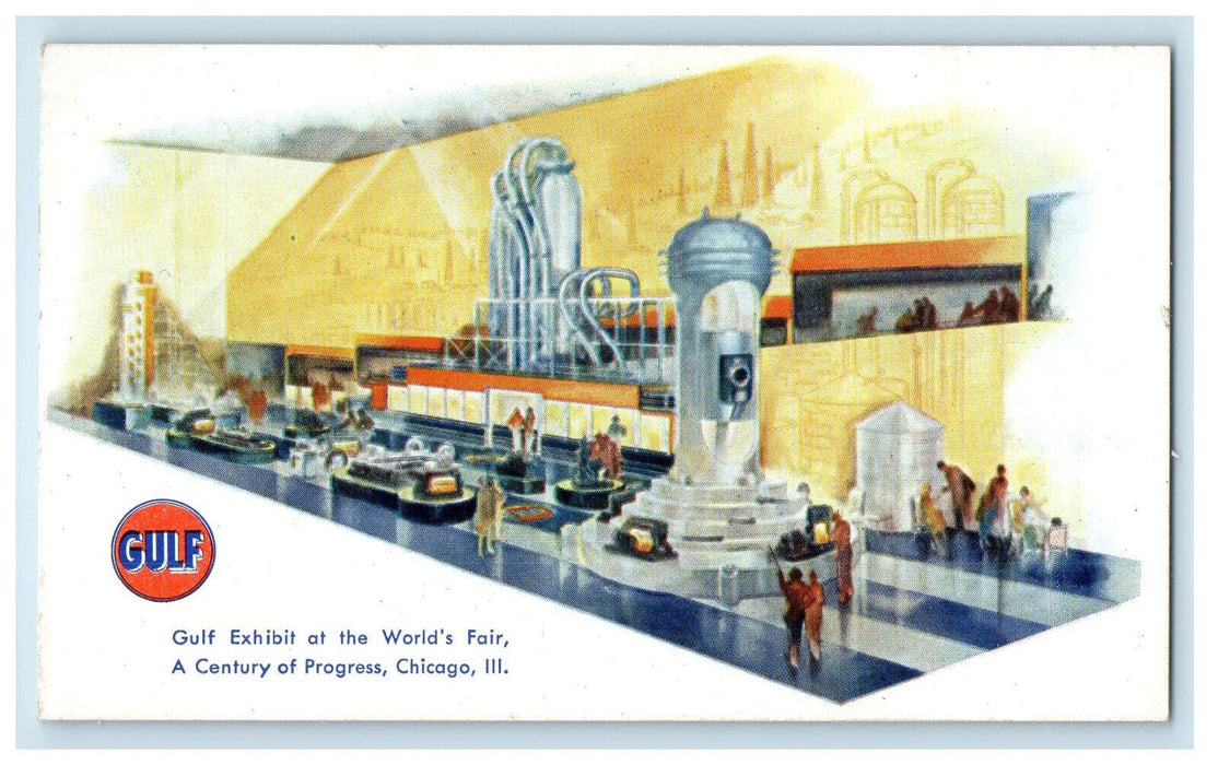 c1930s Gulf Exhibit at the World's Fair A Century of Progress IL Postcard