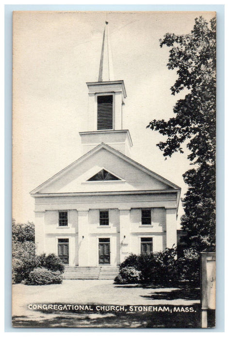 c1940s Congregational Church, Stoneham, Massachusetts MA Unposted Postcard