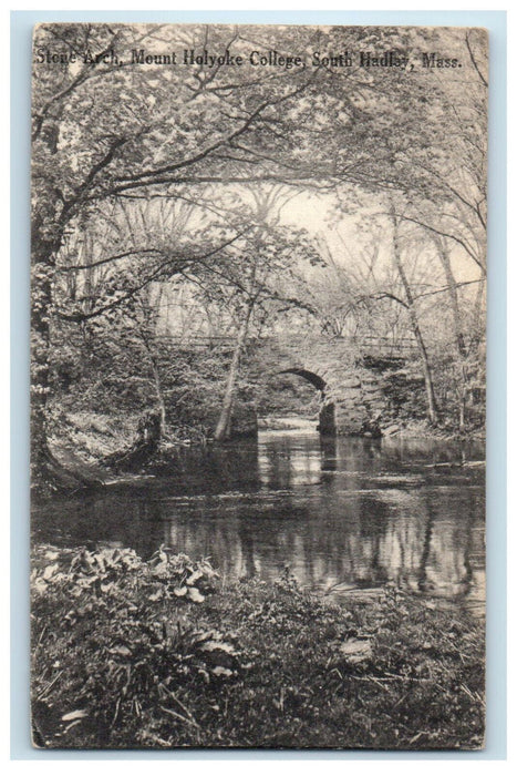 1912 Stone Arch, Mount Holyoke College So. Hadley Massachusetts MA Postcard
