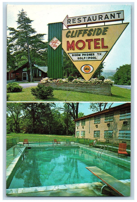 c1950's Cliffside Motel and Restaurant Harpers Ferry West Virginia WV Postcard