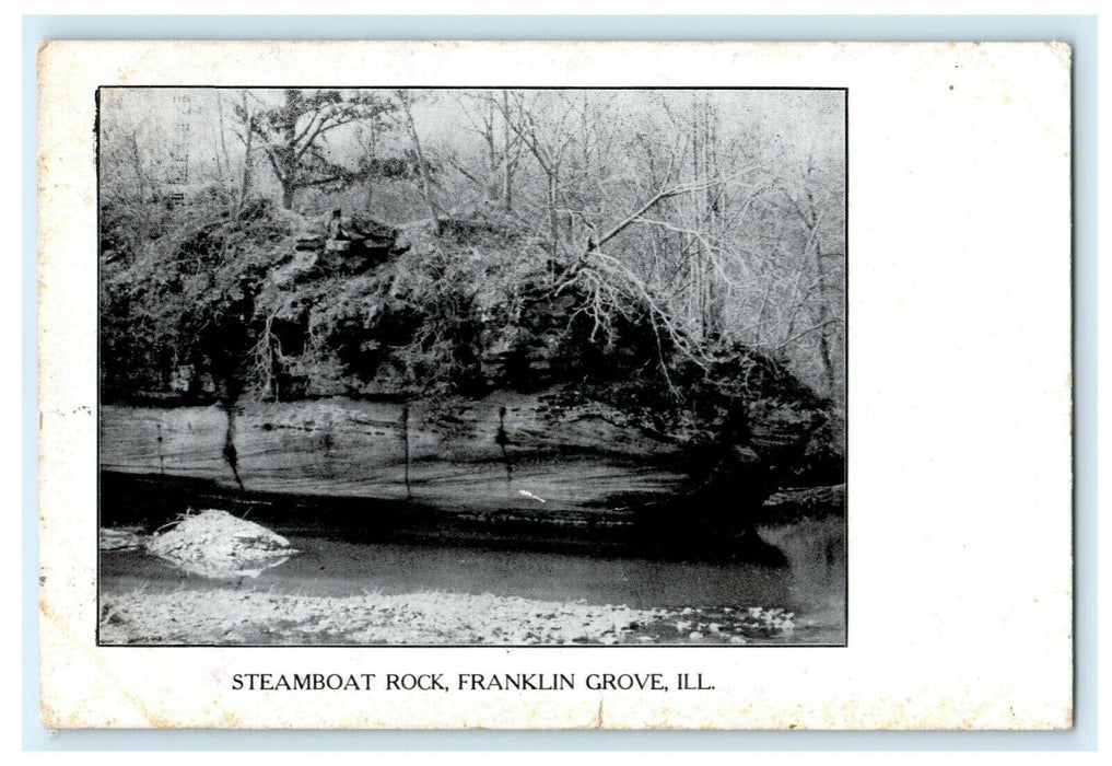 Steamboat Rock Franklin Groove Illinois 1911 Vintage Antique Postcard