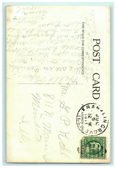 Steamboat Rock Franklin Groove Illinois 1911 Vintage Antique Postcard