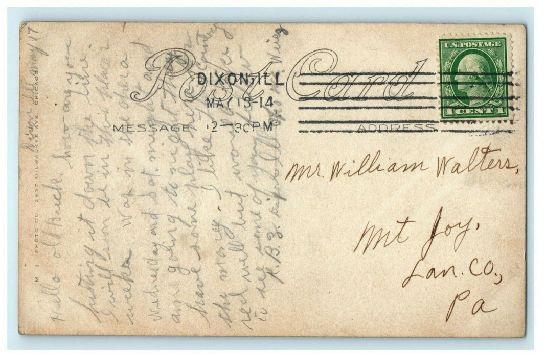 Keeper's Lodge Lowell Park Dixon Illinois RPPC Photo 1914 Antique Postcard