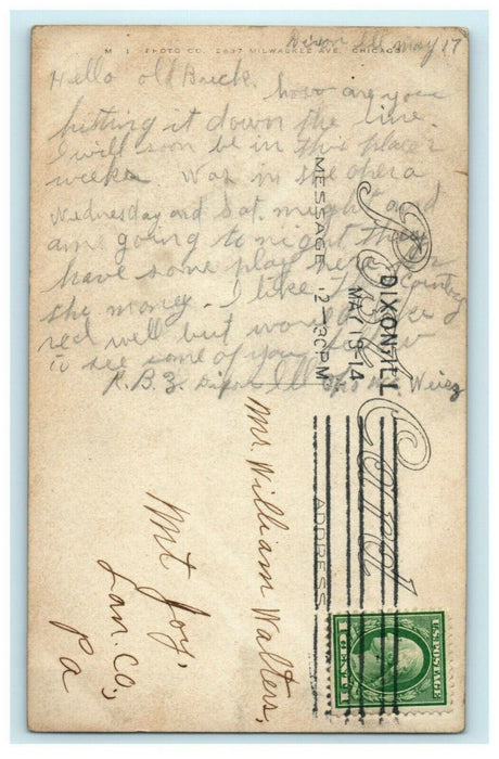 Keeper's Lodge Lowell Park Dixon Illinois RPPC Photo 1914 Antique Postcard
