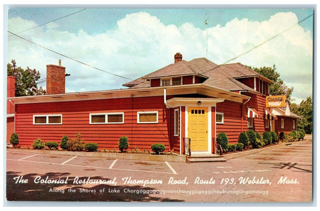 c1950's The Colonial Restaurant Thompson Road Webster Massachusetts MA Postcard