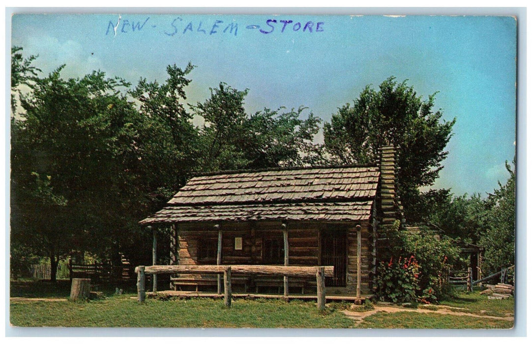 c1960s Hill-McNamar Wooden Store, New Salem Store Illinois IL Postcard