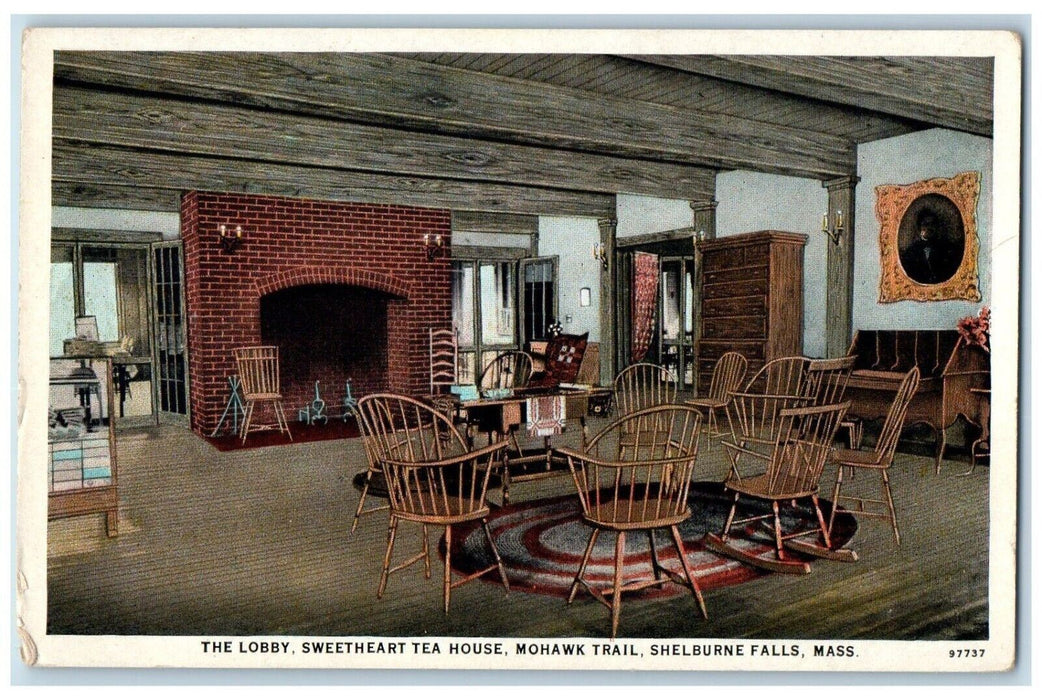 The Lobby Sweetheart Tea House Interior Mohawk Trail Shelburne Falls MA Postcard