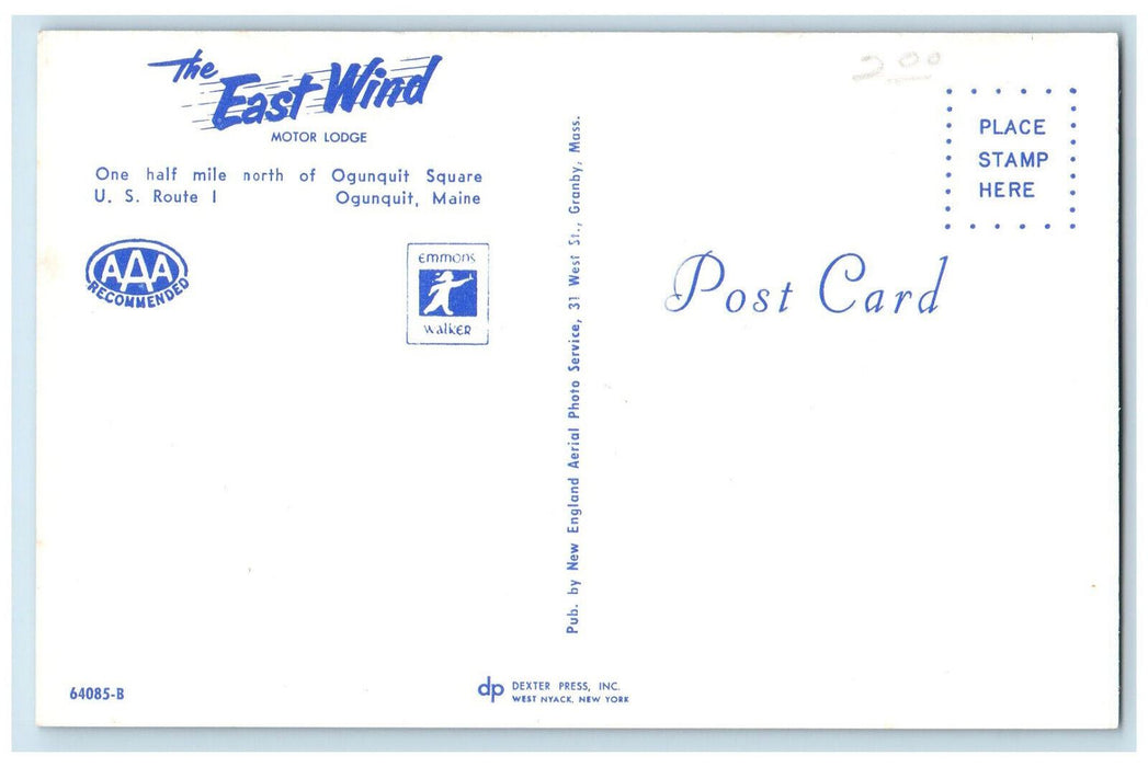 c1960's The East Wind Motor Lodge, Ogunquit Square, Ogunquit Maine ME Postcard