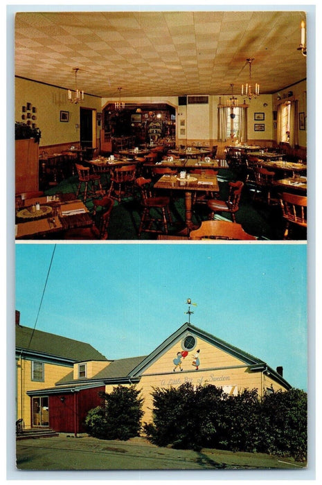 Swedish Coffee House Dining Room S. Sudbury Massachusetts MA Dual View Postcard