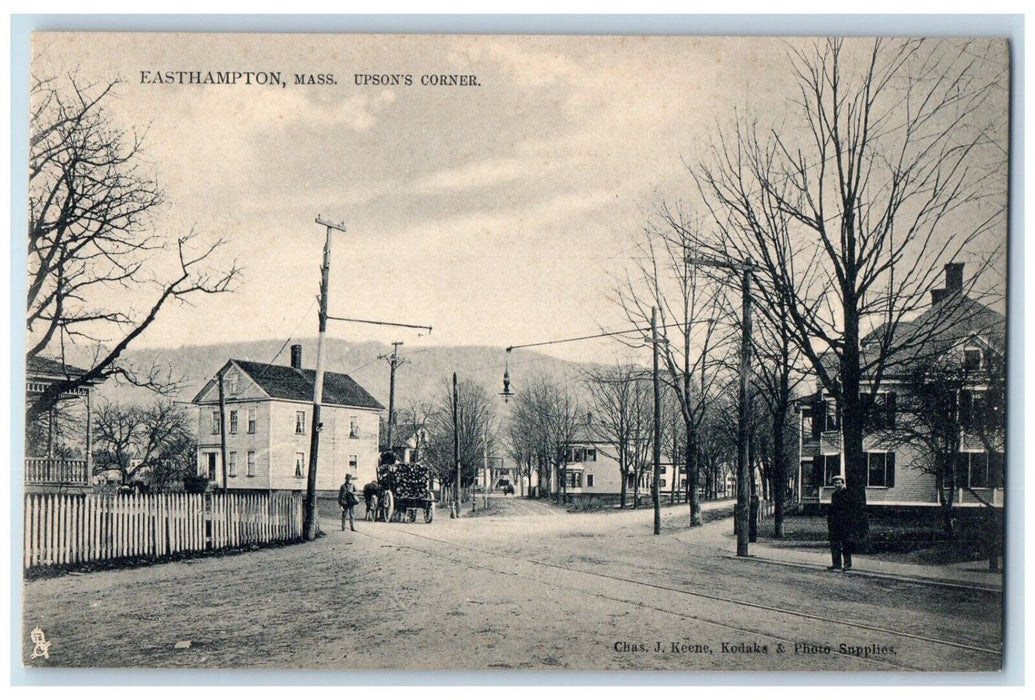 c1910's Upson's Corner Easthampton Massachusetts MA Tuck's Antique Postcard
