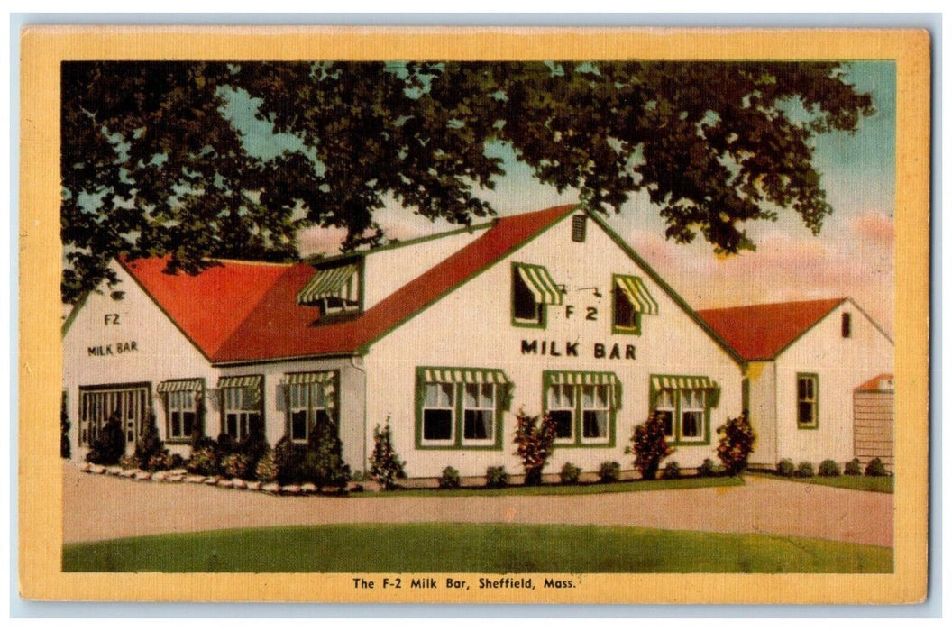 View Of F-2 Milk Bar Sheffield Massachusetts MA Unposted Vintage Postcard