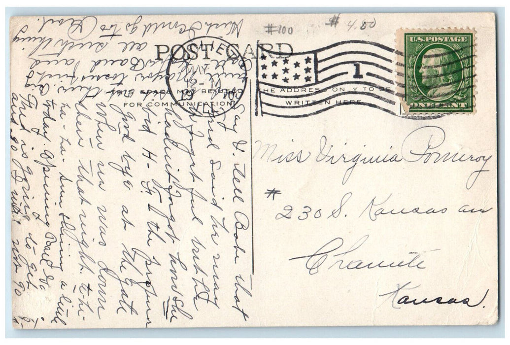 1910 Building View, Drainage Canal, Joliet Illinois IL Antique Posted Postcard