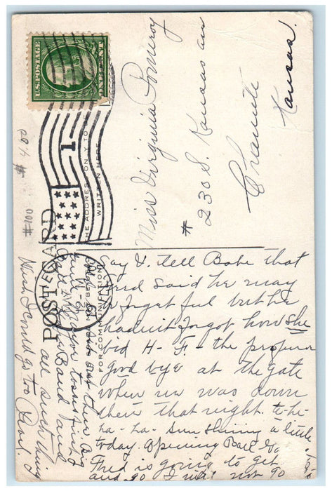 1910 Building View, Drainage Canal, Joliet Illinois IL Antique Posted Postcard