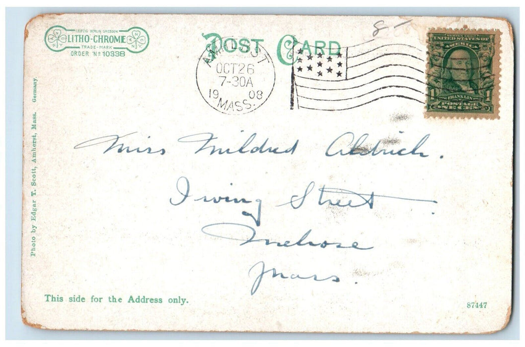 1908 View Of Nashawannuck Pond Easthampton Massachusetts MA Antique Postcard