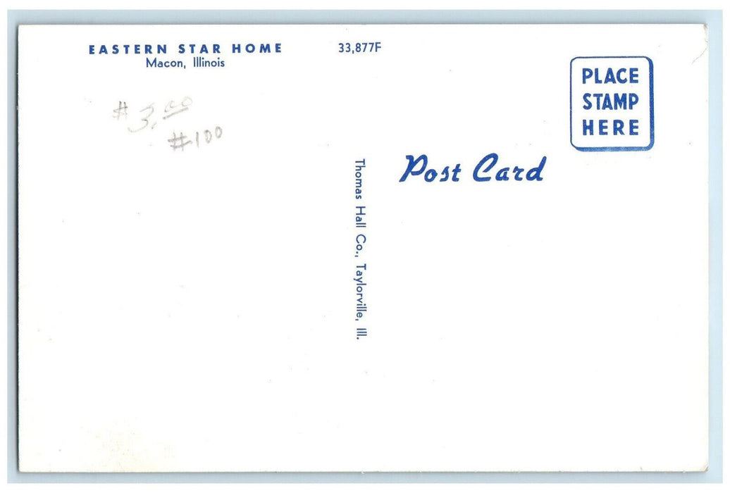 c1950s Eastern Star Home Macon Illinois IL Unposted Vintage Postcard