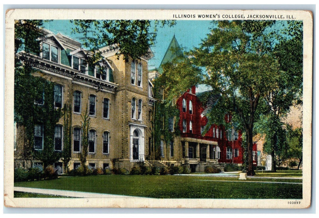 1936 Illinois Women's College Jacksonville Illinois IL Vintage Postcard