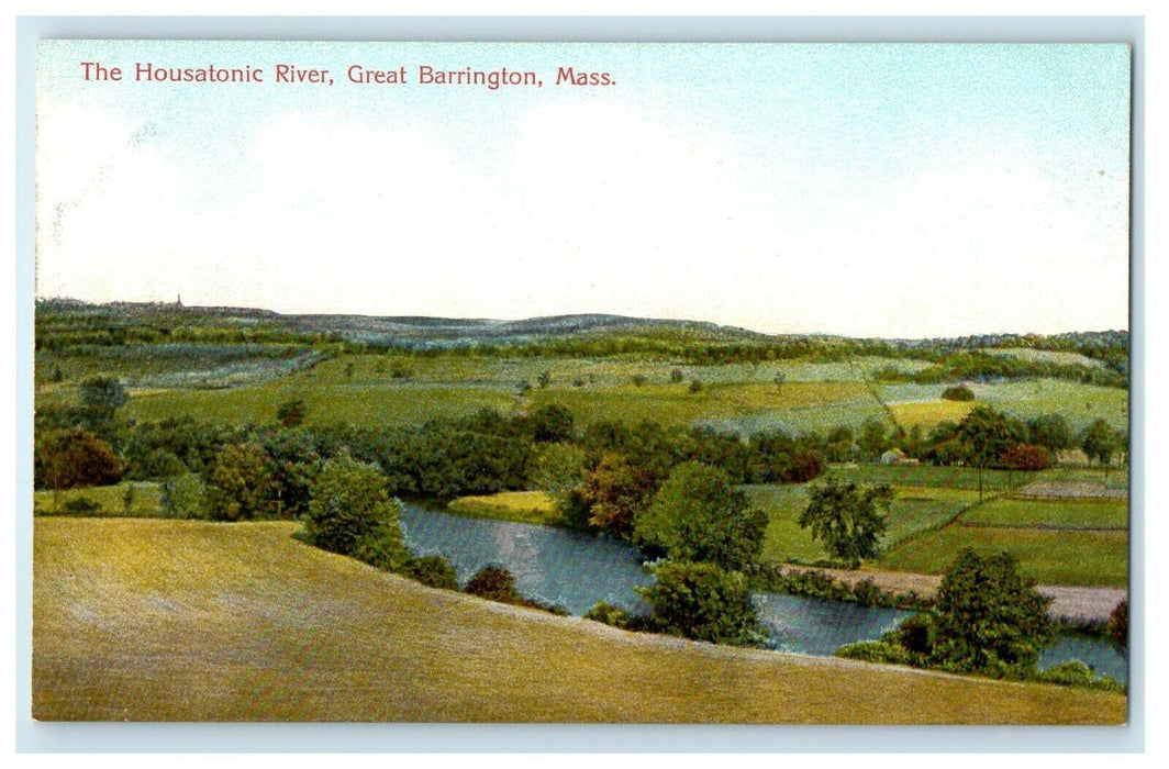 1915 The Housatonic River, Great Barrington Massachusetts MA Antique Postcard