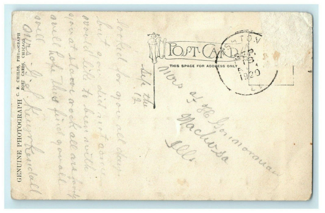 Evangelical Church Ashton Illinois 1920 RPPC Photo Vintage Antique Postcard