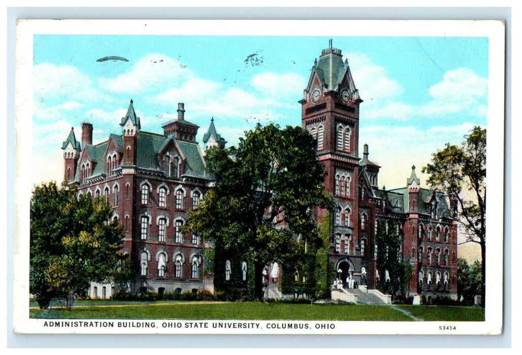 1930 Administration Building, Ohio State University, Columbus Ohio OH Postcard