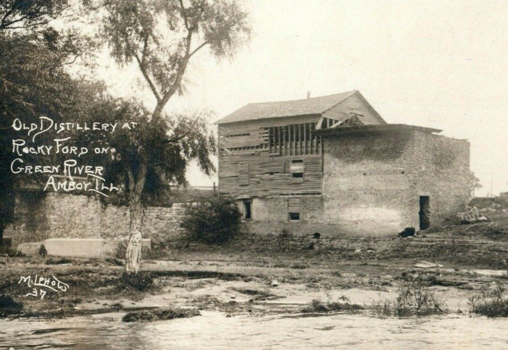 Old Distillery Amboy Illinois 1907 RPPC Photo Vintage Antique Postcard