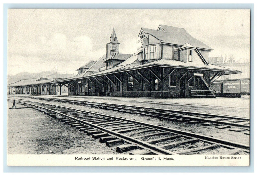 Railroad Station And Restaurant Greenfield Massachusetts MA Unposted Postcard