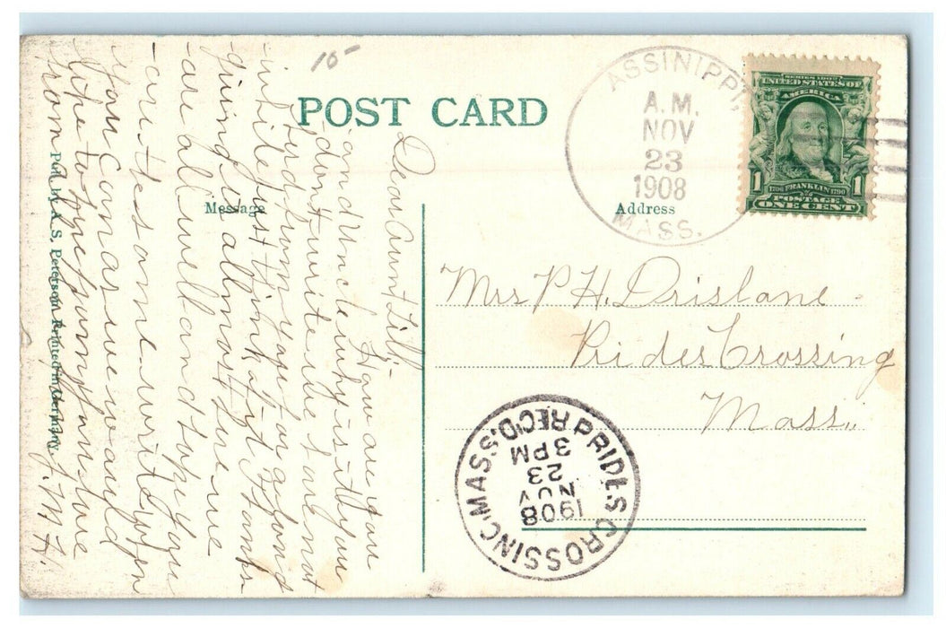 1908 Louds Pond, Rockland Massachusetts MA Antique Posted Postcard