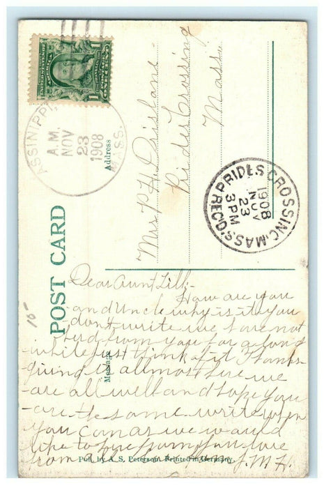 1908 Louds Pond, Rockland Massachusetts MA Antique Posted Postcard
