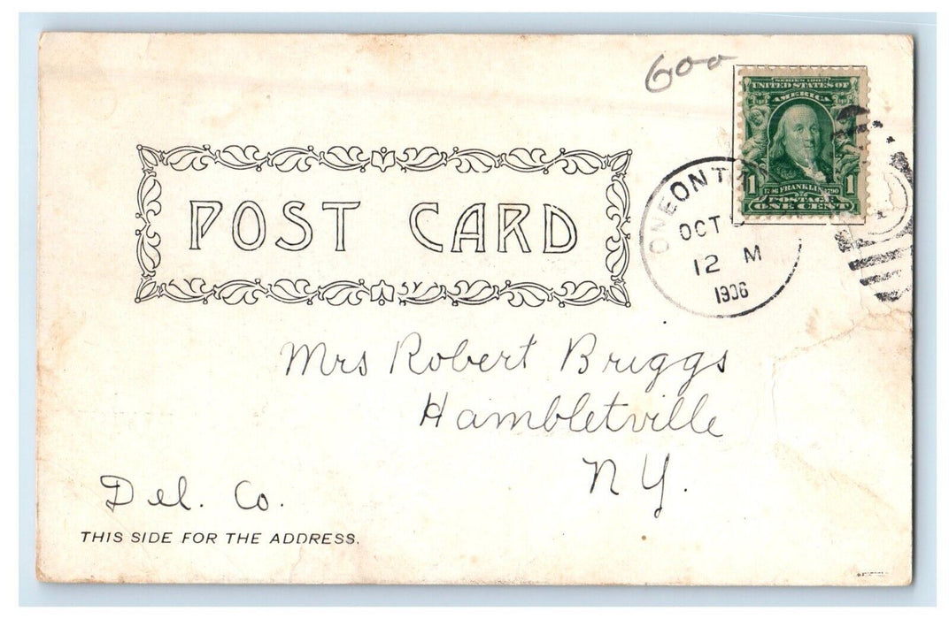 1906 Main Street On A Busy Day Oneonta New York NY Posted Antique Postcard