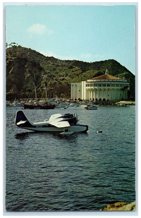 c1960s N1133 Airplane, Greetings from Catalina California Avalon Bay Postcard