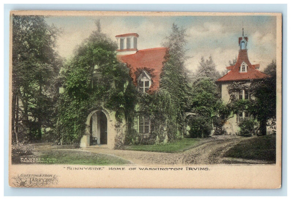 c1905 Greetings From Tarrytown NY, Sunnsyside Home Of Washington Irving Postcard