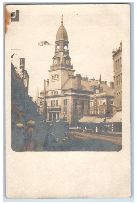 c1901 City Hall Talbots Horse Fall River Massachusettes MA RPPC Photo Postcard