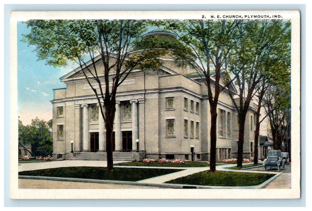 c1910's M.E. Church Street View Plymouth Indiana IN Unposted Antique Postcard