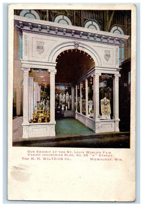 c1905 St. Luis World's Fair Exhibit Industries Building Milwaukee WI Postcard