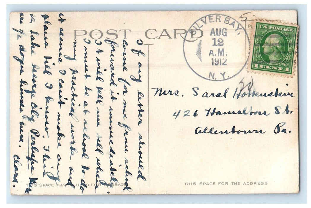 1912 Steamboat Landing and Station, Lake George NY Silver Bay NY Postcard