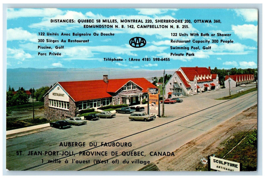 c1960's Auberge Du Faubourg Province De Quebec Canada Vintage Postcard