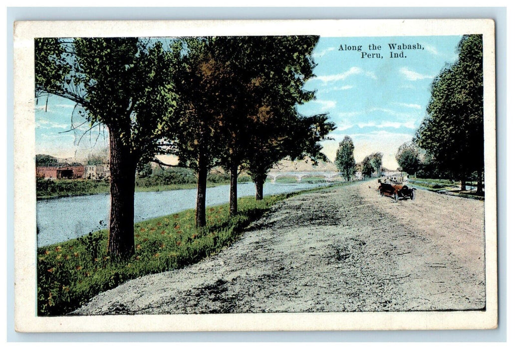 1924 A View Of Along The Wabash Peru Indiana IN Posted Vintage Postcard