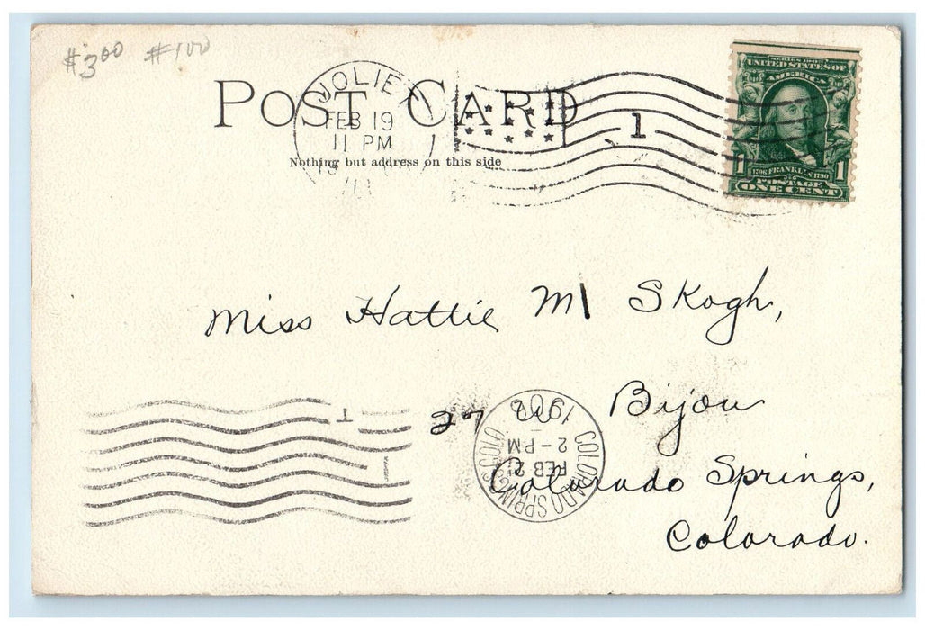 1906 Richard Street Bridge, Joliet Illinois IL Posted Antique Postcard