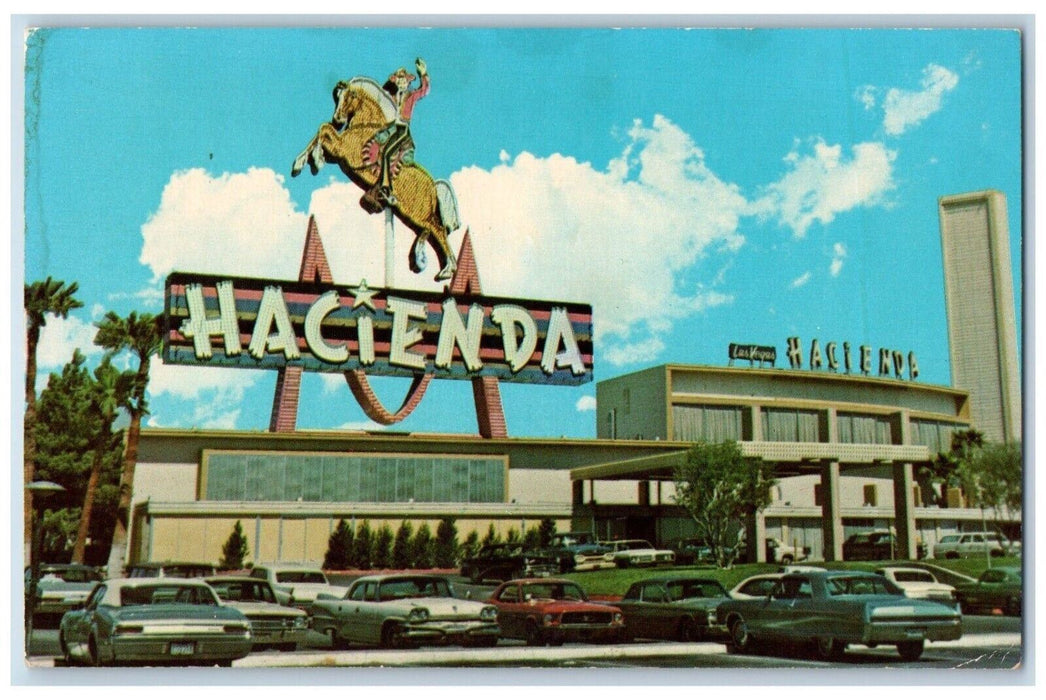 c1950's Hacienda Hotel Building Cars Las Vegas Nevada NV Posted Vintage Postcard