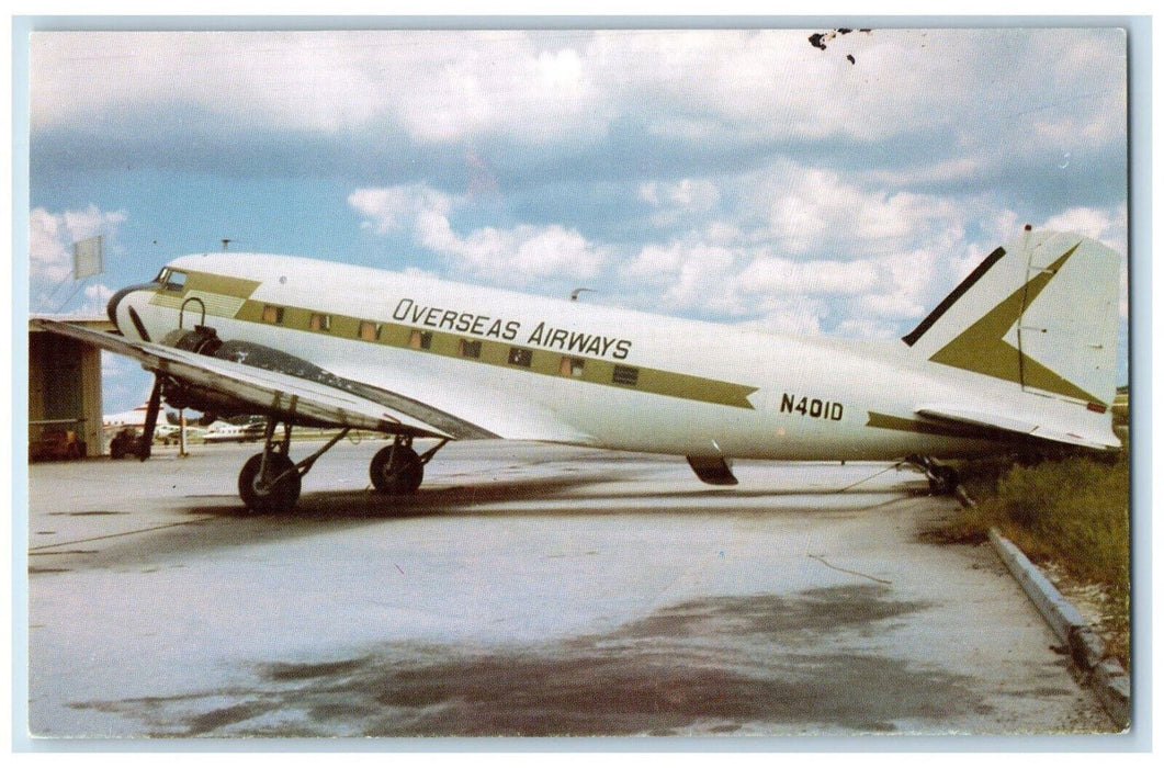 c1960's Overseas Airways DC-3 Airplane #393 Historical Aircraft Postcard