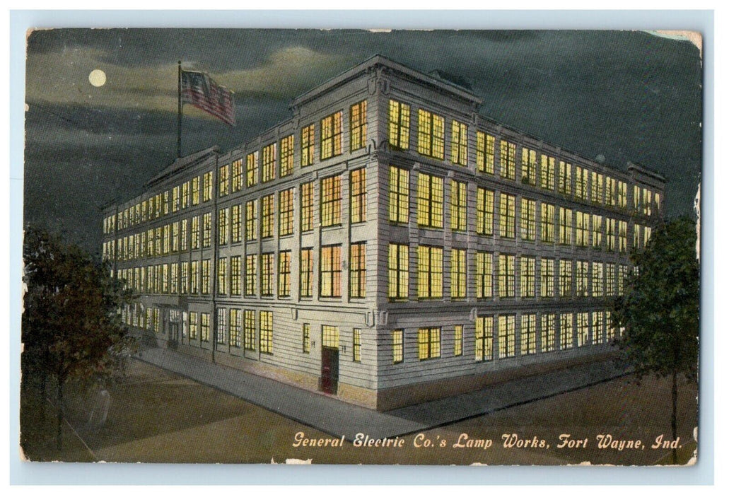 c1910's General Electric Co's Lamp Works Moon Fort Wayne Indiana IN Postcard