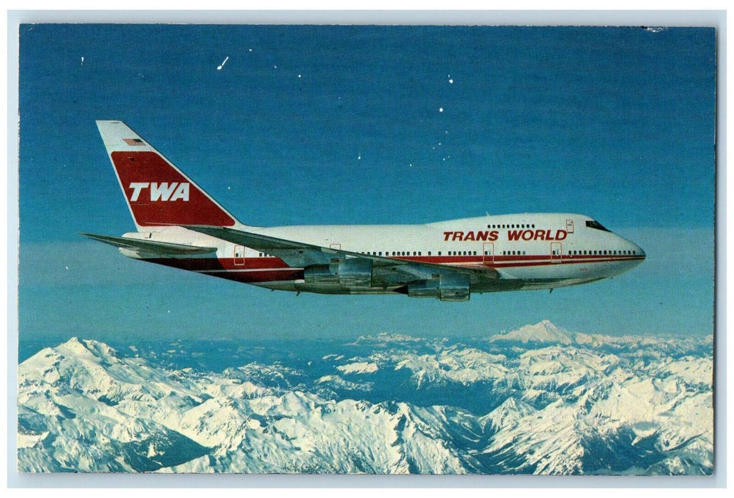 c1980s TWA-Trans World Airlines Boeing 747SP-31 Airplane Aviation World Postcard