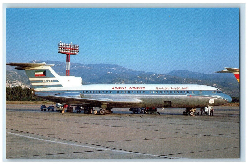 1966 Hawker Siddeley 121 Trident 1E 9K-ACK c/n 2114 Airplane Beirut Postcard