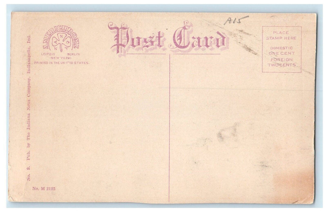 c1910's Claypool Hotel Building Street View Indianapolis Indiana IN Postcard