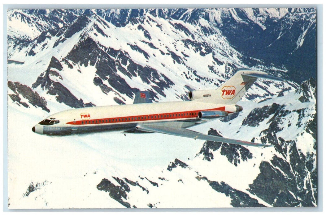c1970's TWA-Trans World Airlines Boeing 727-31 Airplane N853TW Postcard