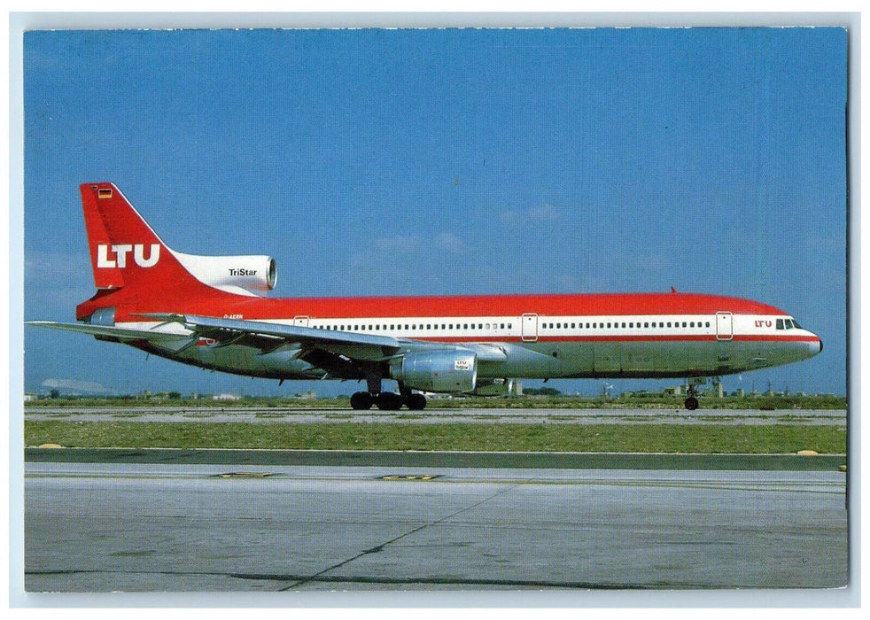 c1970s Lockheed L-1011-385-15 Tristar 200 LTU D-Aern 193A-1158 Airplane Postcard