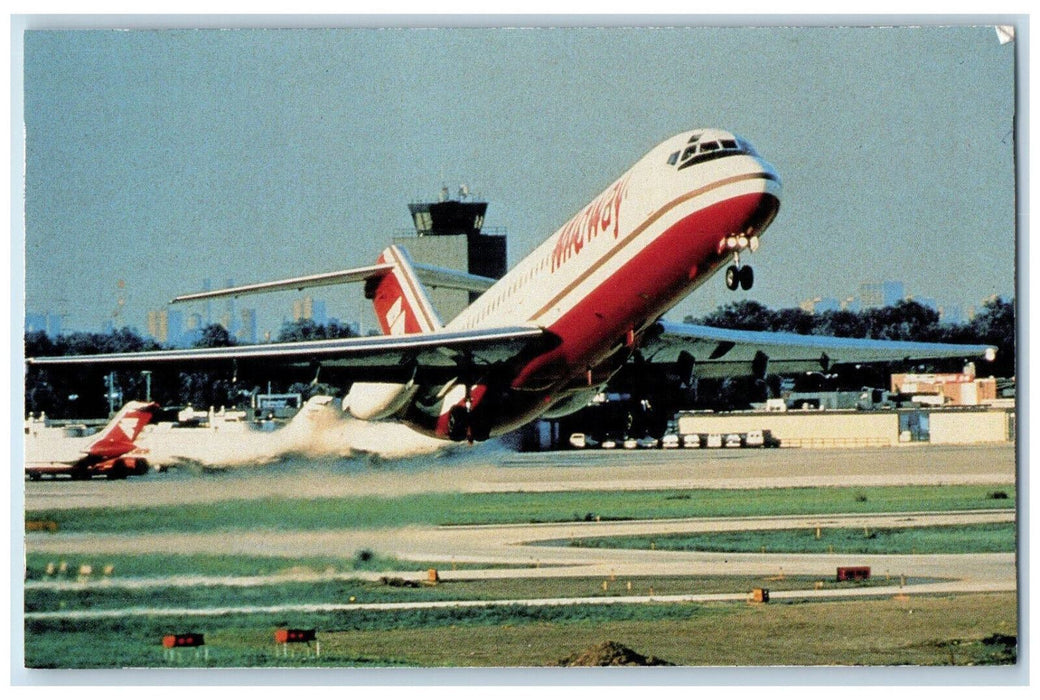 c1950's Midway Airlines DC-9, Chicago Midway Airport, Illinois IL Postcard