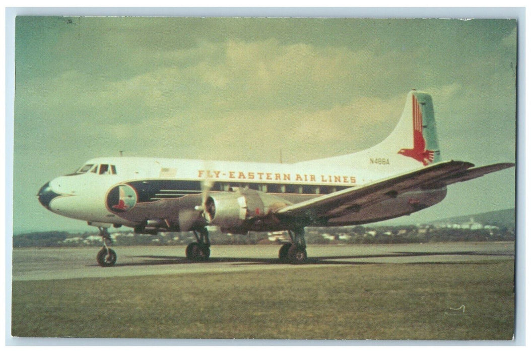 c1960's Fly Eastern Air Lines M-404 Airplane #472 Historical Aircraft Postcard