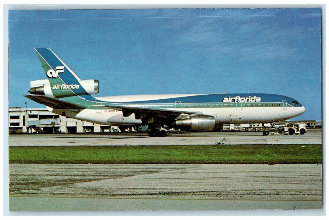 c1960's Air Florida McDonnell Douglas DC-10-30CF Airplane N101TV Postcard